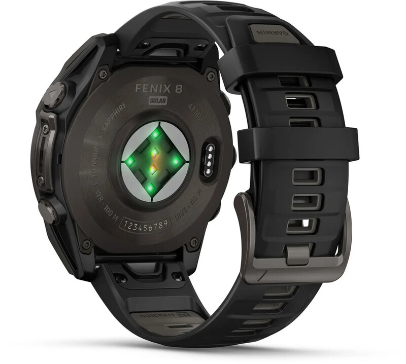 Смарт-часы Garmin Fenix 8 47mm Sapphire Solar Carbon Gray DLC Titanium with Black and Pebble Grey Silicone Band (010-02906-11)