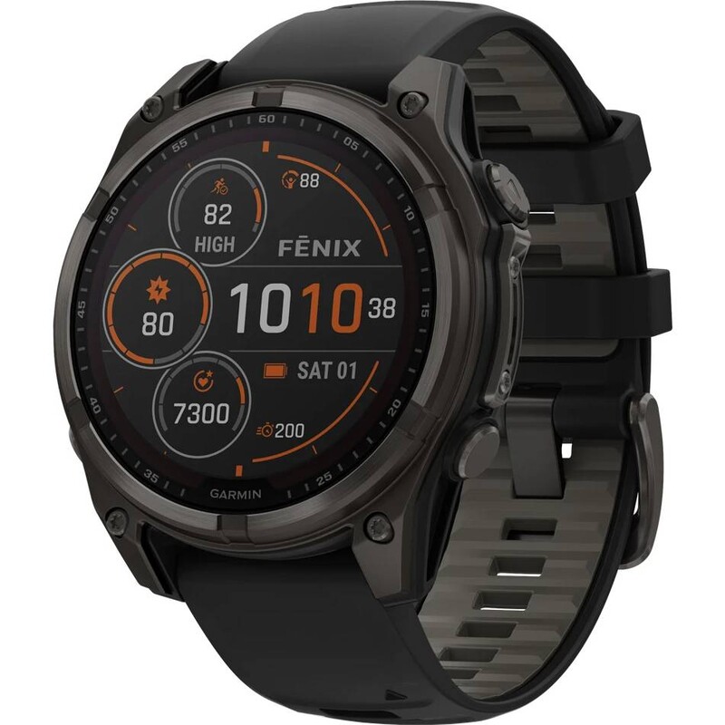 Смарт-часы Garmin Fenix 8 47mm Sapphire Solar Carbon Gray DLC Titanium with Black and Pebble Grey Silicone Band (010-02906-11)