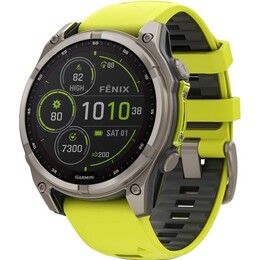 Смарт-часы Garmin Fenix 8 47mm Sapphire Solar Titanium with Amp Yellow/Graphite Silicone Band (010-02906-21)