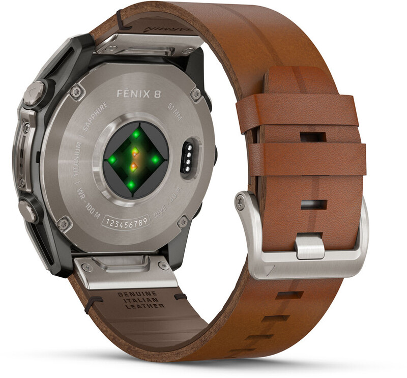 Смарт-часы Garmin Fenix 8 51mm AMOLED Sapphire Titanium with Chestnut Leather Band (010-02905-40)
