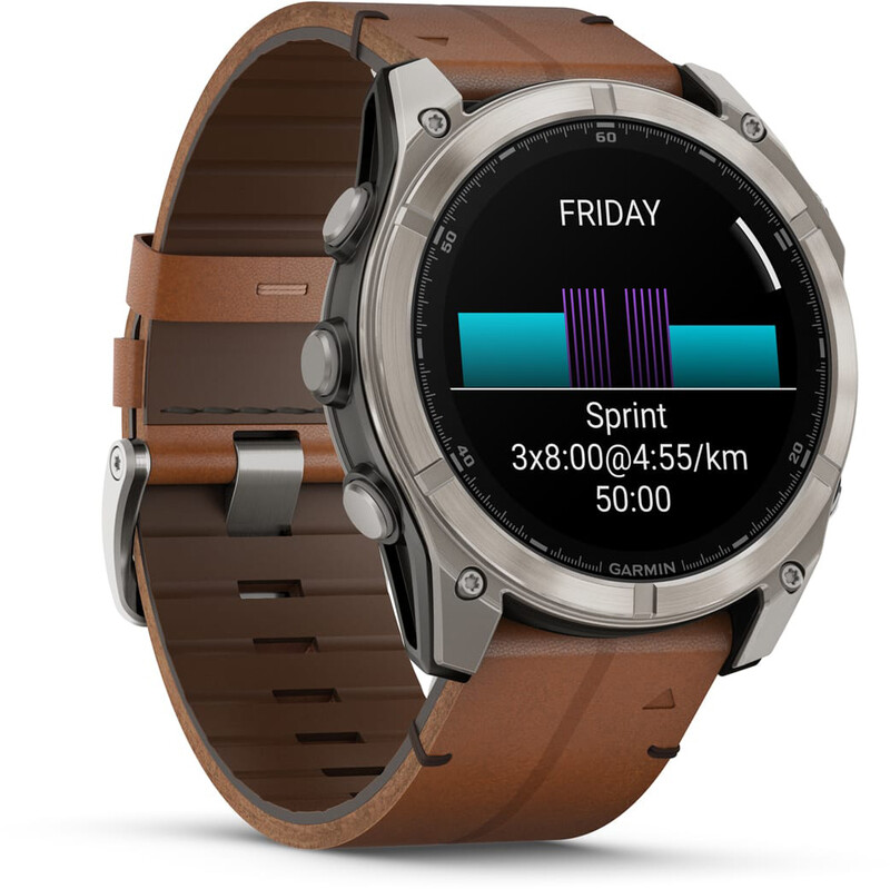 Смарт-часы Garmin Fenix 8 51mm AMOLED Sapphire Titanium with Chestnut Leather Band (010-02905-40)