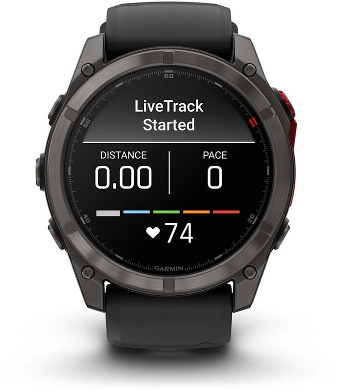 Смарт-часы Garmin Fenix 8 51mm MicroLED Sapphire Titanium Carbon Gray with Black and Pebble Grey Silicone Band (010-03380-05)
