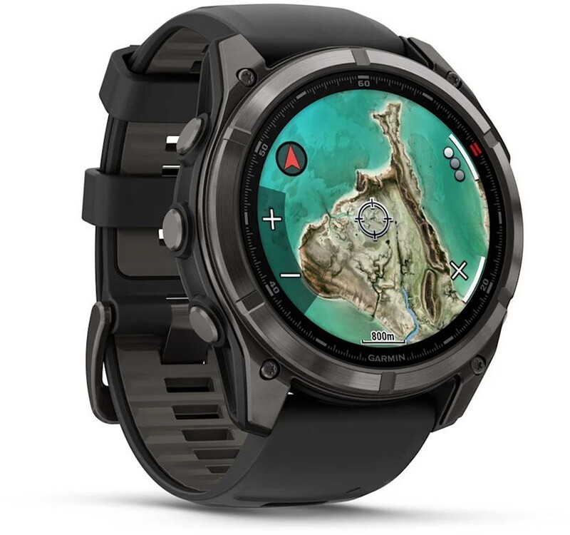 Смарт-часы Garmin Fenix 8 51mm MicroLED Sapphire Titanium Carbon Gray with Black and Pebble Grey Silicone Band (010-03380-05)