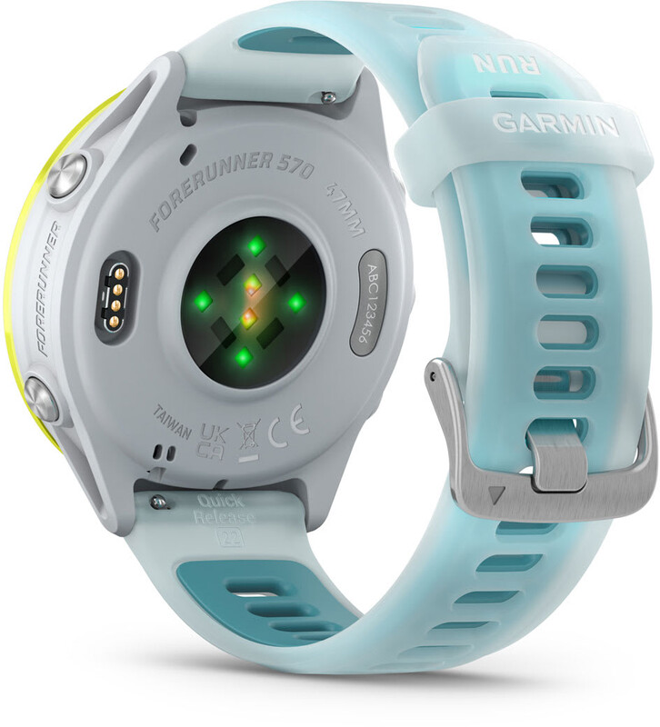 Смарт-часы Garmin Forerunner 570 47mm Yellow Aluminum with Translucent Whitestone/Turquoise Band (010-02971-01)