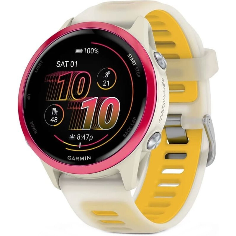 Смарт-часы Garmin Forerunner 570 42mm Raspberry Aluminum with Translucent Bone/Mango (010-02970-02)