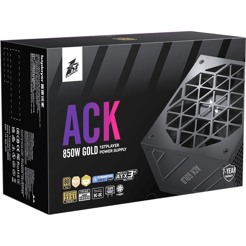 Блок живлення 1stPlayer HA-850BA2 850W (ACK-GLD-850-BK-EU)