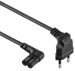 Кабель питания Cablexpert (PC-184L) CEE7/16-C7, угловой, 1 м, черный