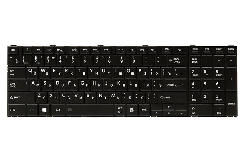 Клавіатура PowerPlant для ноутбука Toshiba Satellite C850, C870 черный, черный фрейм (KB310272)