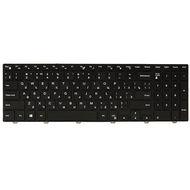Клавиатура PowerPlant для ноутбука Dell Inspiron 15: 3000, 5000 черный, черный фрейм (KB310159)