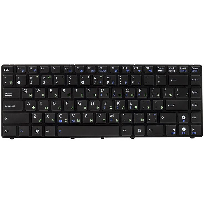 Клавіатура PowerPlant для ноутбука Asus A42, K42, N82 чорний, чорний фрейм (KB310807)