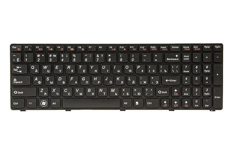 Клавіатура PowerPlant для ноутбука IBM/Lenovo G580, N580 чорний, чорний фрейм (KB311071)