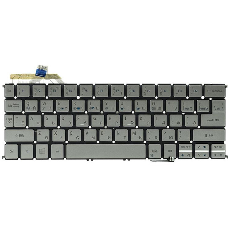 Клавіатура PowerPlant для ноутбука Acer Aspire S7-191 підсвічування клавіш, сріблястий, без фрейму (KB311675)