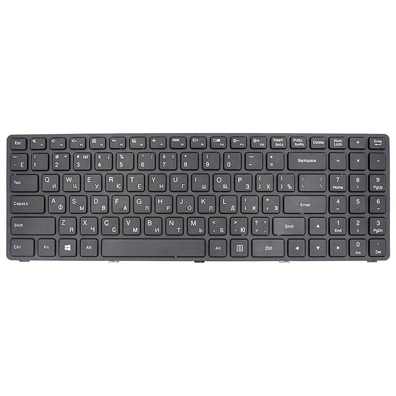 Клавіатура PowerPlant для ноутбука IBM/Lenovo IdeaPad 100-15IBD чорний, чорний фрейм (KB310623)