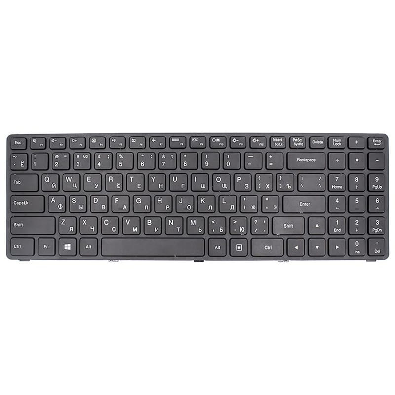 Клавіатура PowerPlant для ноутбука IBM/Lenovo IdeaPad 100-15IBD чорний, чорний фрейм (KB310623)