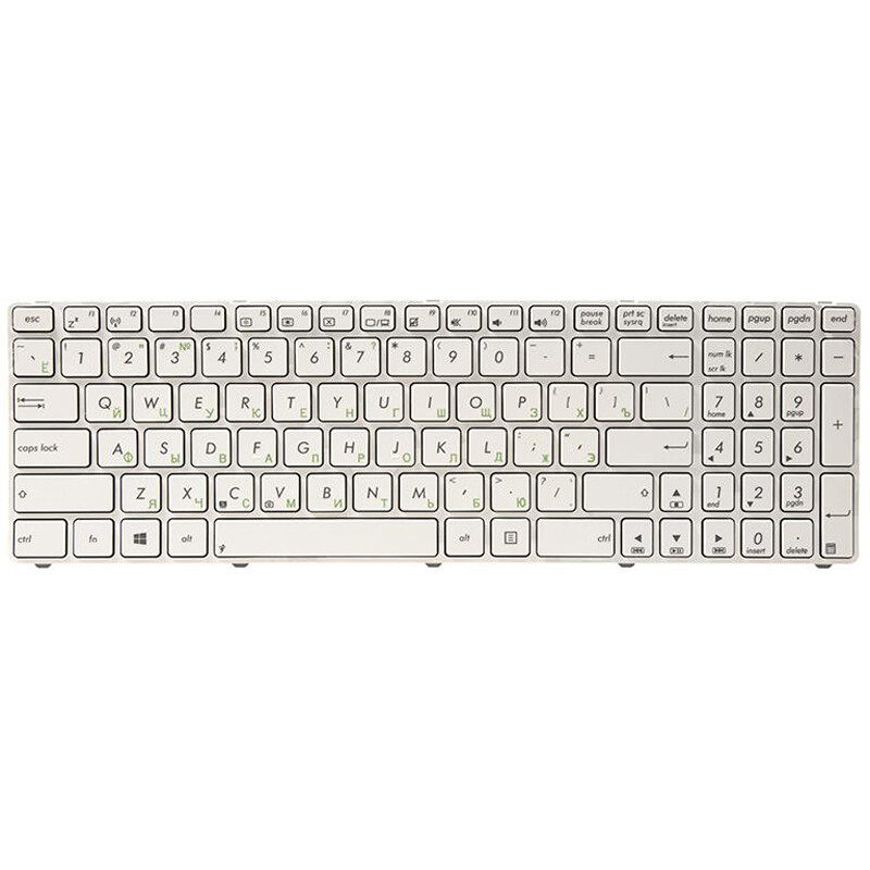 Клавіатура PowerPlant для ноутбука Asus A52, K52, X54 (K52 version) білий, білий фрейм (KB311699)