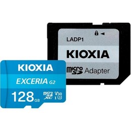 Карта пам`ятi MicroSDXC 128GB UHS-I/U3 Class 10 Kioxia Exceria G2 R100/W50MB/s + SD Adapter (LMEX2L128GG2)