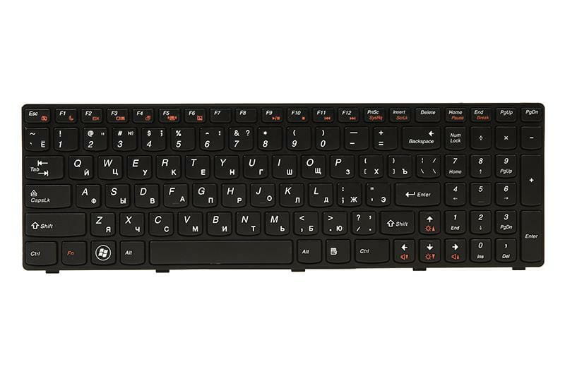Клавіатура PowerPlant для ноутбука IBM/Lenovo G570, G575 чорний, чорний фрейм (KB311774)