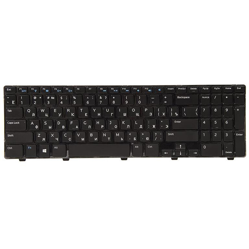 Клавіатура PowerPlant для ноутбука Dell Inspiron 15: 3521; Vostro: 2521 чорний, чорний фрейм (KB310135)