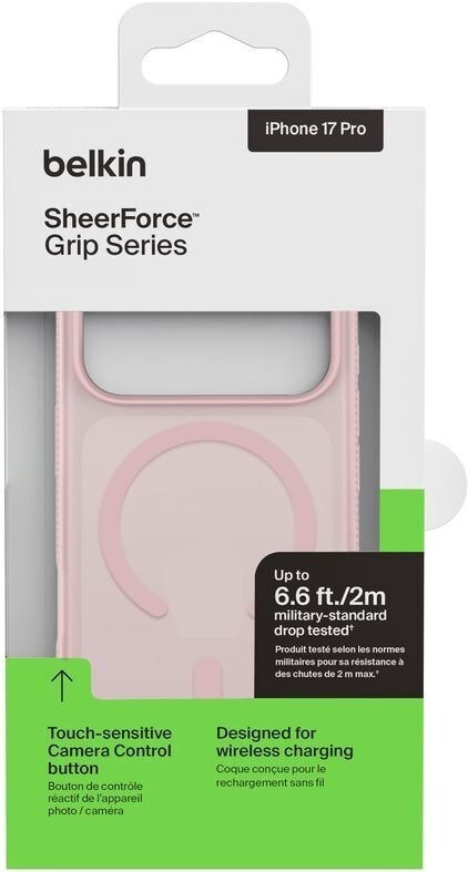 Чохол-накладка Belkin Magnetic Protective Grip with MagSafe для Apple iPhone 17 Pro Pink (MSA035HQPK)