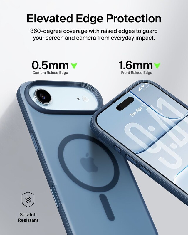 Чeхол-накладка Belkin Magnetic Protective Grip with MagSafe для Apple iPhone Air Navy (MSA037HQNY)