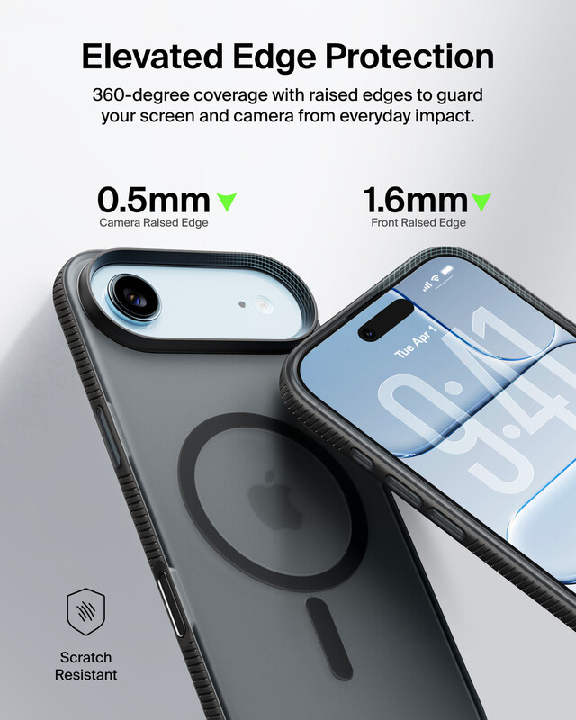 Чeхол-накладка Belkin Magnetic Protective Grip with MagSafe для Apple iPhone Air Black (MSA037HQBK)