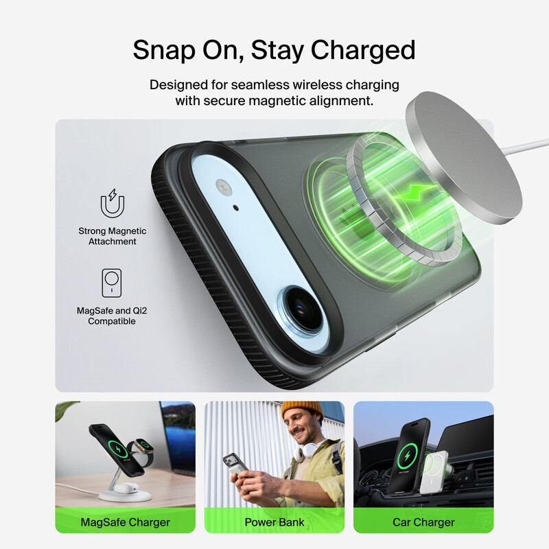 Чeхол-накладка Belkin Magnetic Protective Grip with MagSafe для Apple iPhone Air Black (MSA037HQBK)