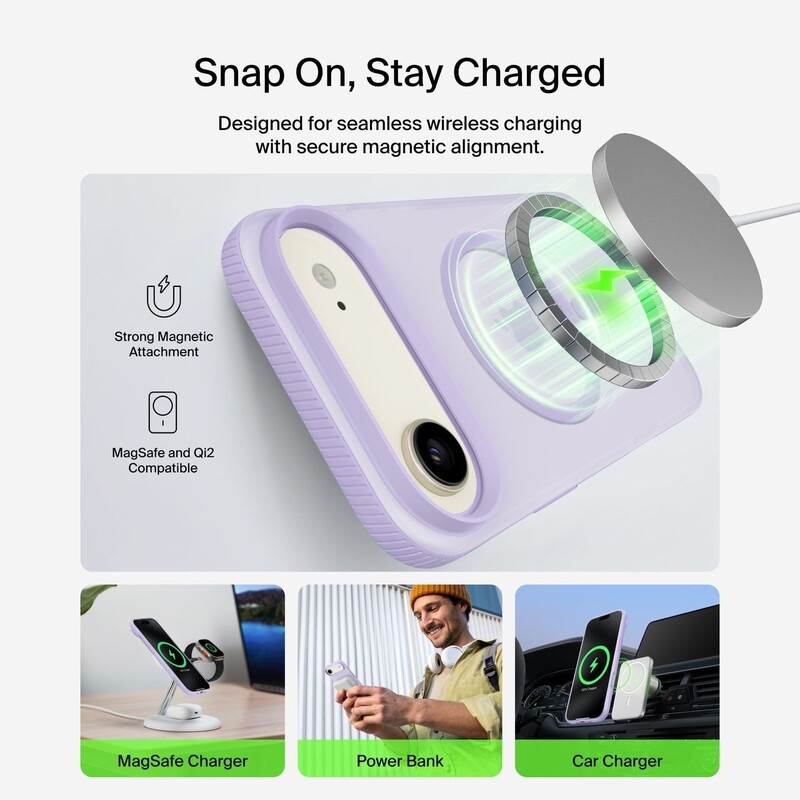 Чeхол-накладка Belkin Magnetic Protective Grip with MagSafe для Apple iPhone Air Lavender (MSA037HQLV)