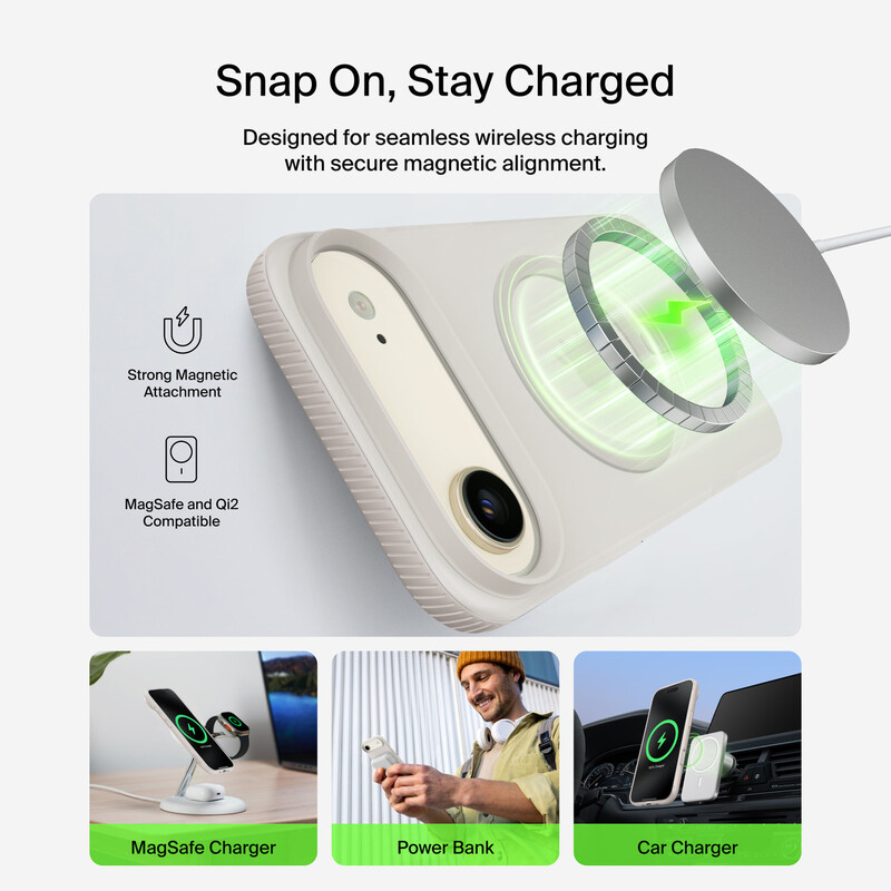 Чeхол-накладка Belkin Magnetic Protective Grip with MagSafe для Apple iPhone Air Sand (MSA037HQSA)