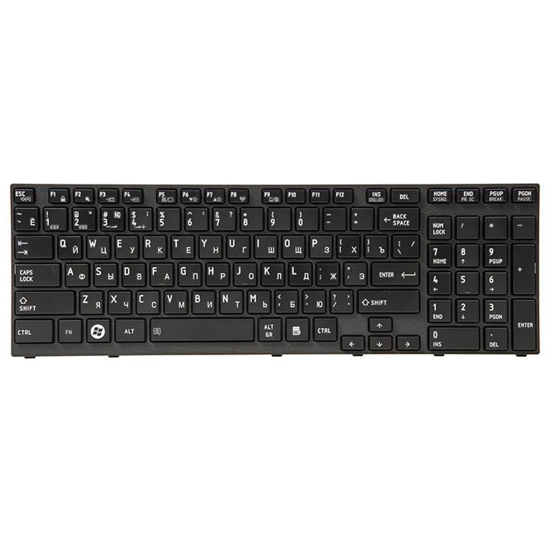 Клавіатура PowerPlant для ноутбука Toshiba Satellite A660, A665 чорний, чорний фрейм (KB311194)