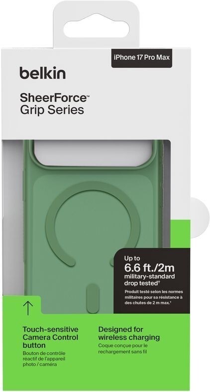 Чохол-накладка Belkin Magnetic Protective Grip with MagSafe для Apple iPhone 17 Pro Max Sage (MSA036HQSE)