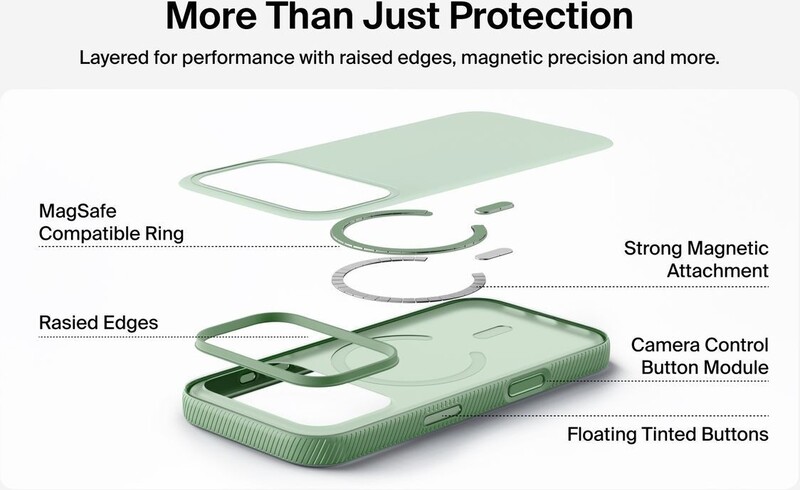 Чохол-накладка Belkin Magnetic Protective Grip with MagSafe для Apple iPhone 17 Pro Max Sage (MSA036HQSE)