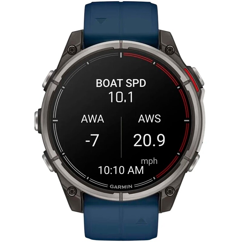 Смарт-часы Garmin Quatix 8 47 mm AMOLED Marine Titanium Gray with Blue Silicone Band (010-02904-51)