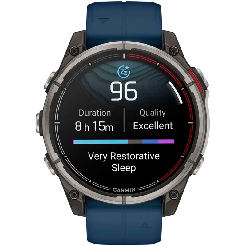 Смарт-часы Garmin Quatix 8 47 mm AMOLED Marine Titanium Gray with Blue Silicone Band (010-02904-51)