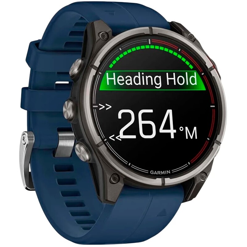Смарт-часы Garmin Quatix 8 47 mm AMOLED Marine Titanium Gray with Blue Silicone Band (010-02904-51)