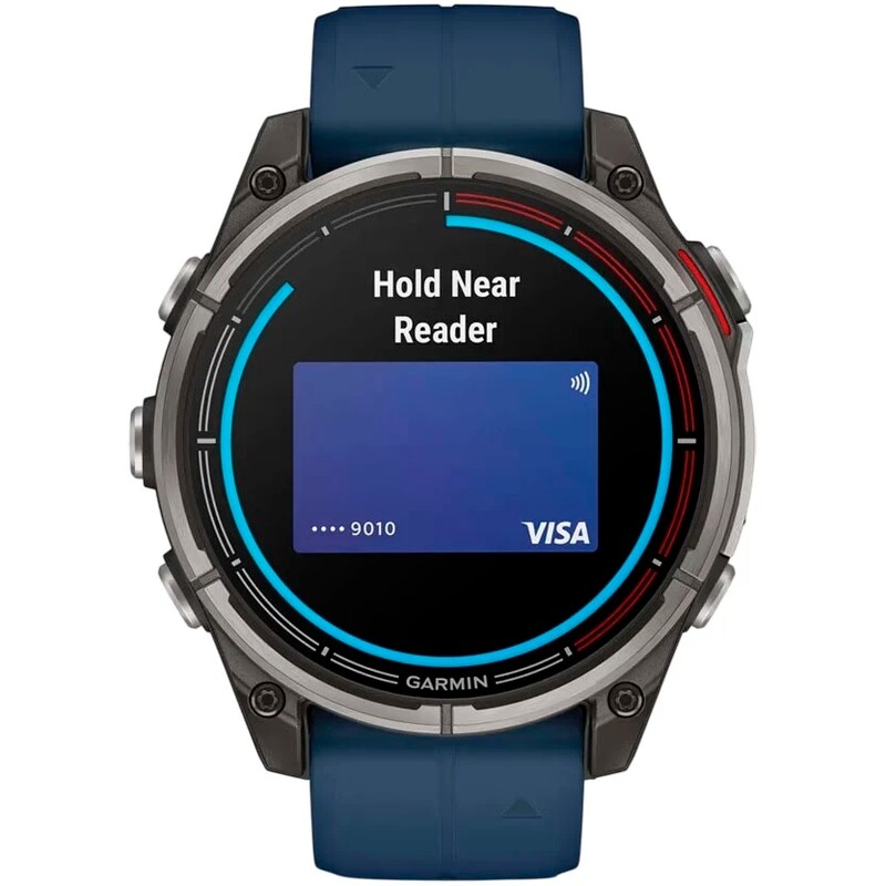Смарт-часы Garmin Quatix 8 47 mm AMOLED Marine Titanium Gray with Blue Silicone Band (010-02904-51)