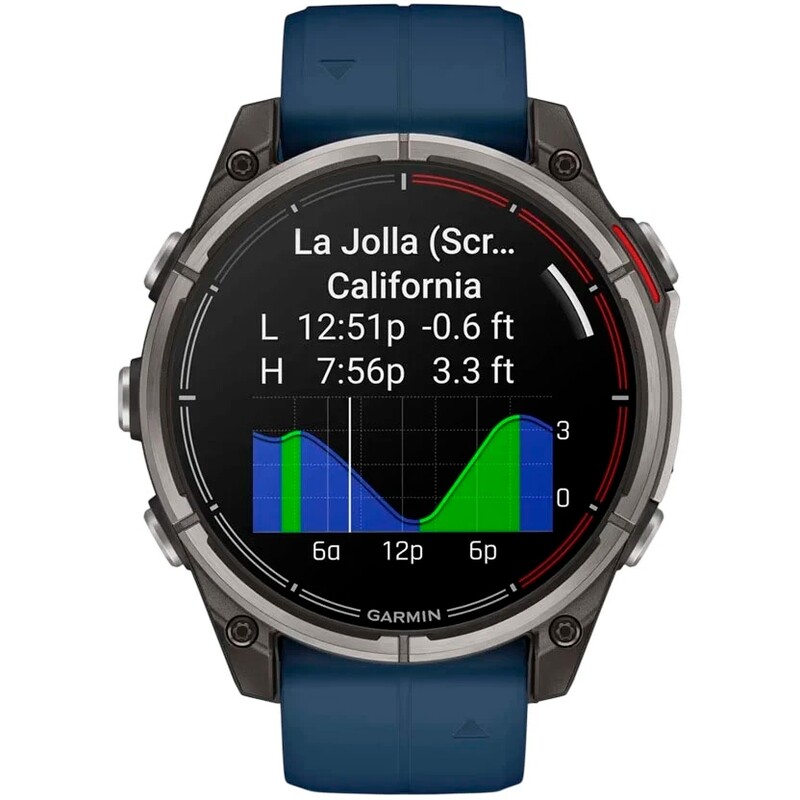 Смарт-часы Garmin Quatix 8 47 mm AMOLED Marine Titanium Gray with Blue Silicone Band (010-02904-51)