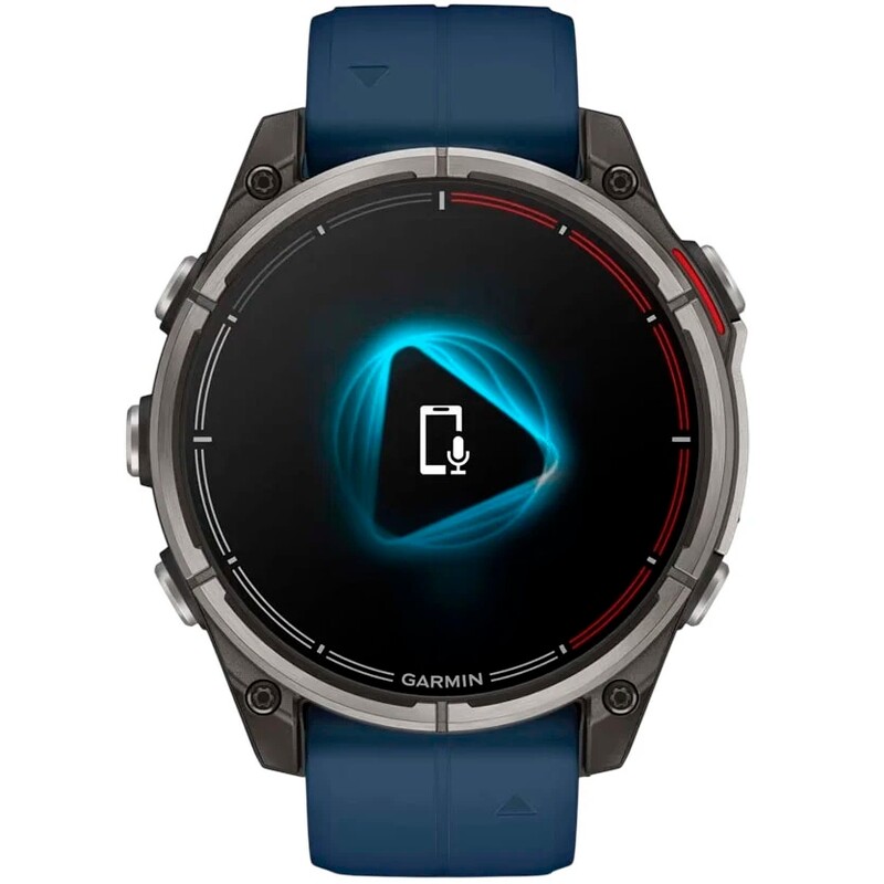 Смарт-часы Garmin Quatix 8 47 mm AMOLED Marine Titanium Gray with Blue Silicone Band (010-02904-51)