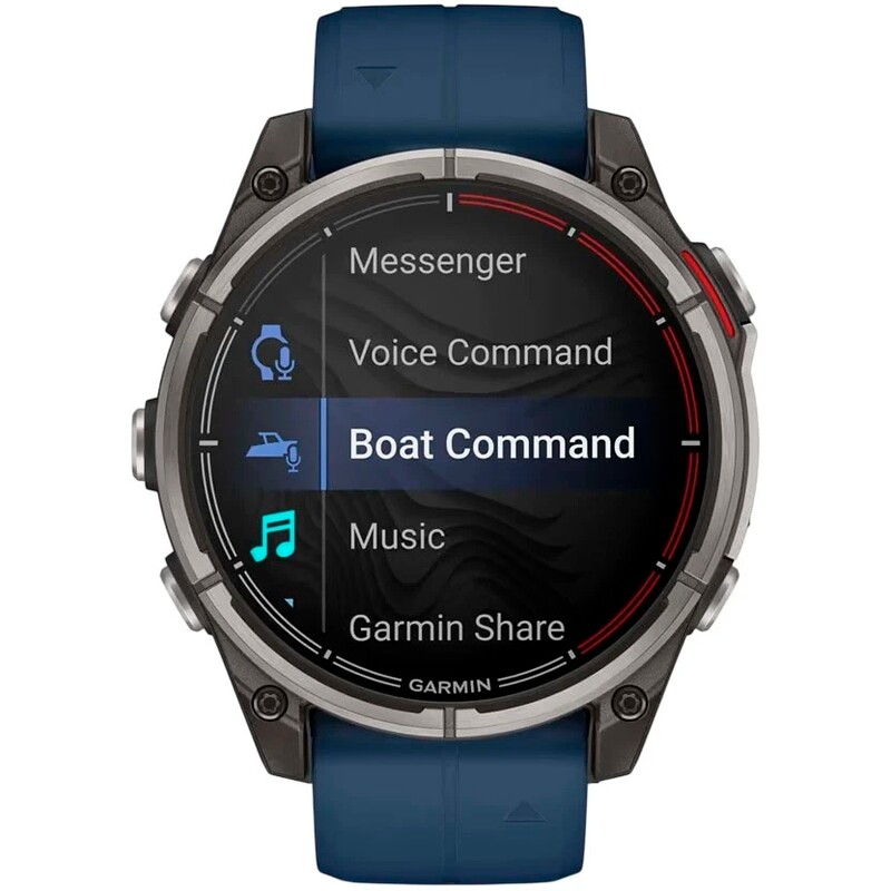 Смарт-часы Garmin Quatix 8 47 mm AMOLED Marine Titanium Gray with Blue Silicone Band (010-02904-51)