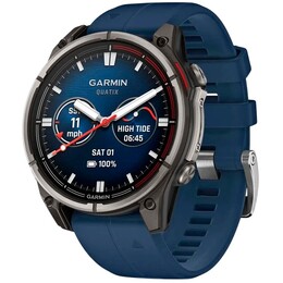 Смарт-часы Garmin Quatix 8 47 mm AMOLED Marine Titanium Gray with Blue Silicone Band (010-02904-51)