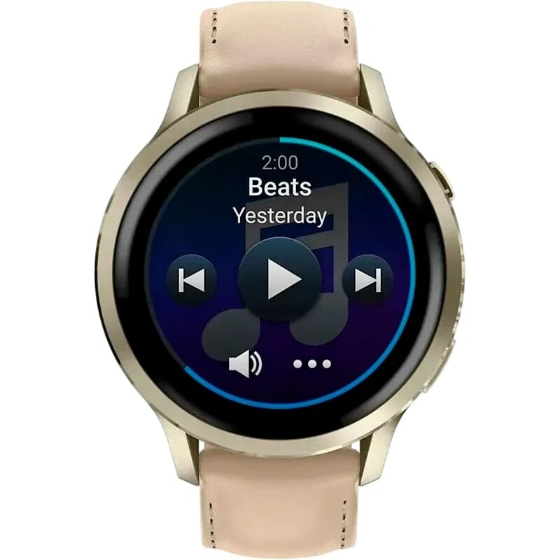 Смарт-годинник Garmin Venu 4 41mm Lunar Gold with Bone Light Sand Leather Band (010-03013-03)