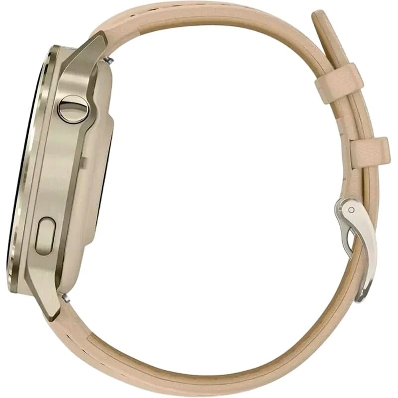 Смарт-годинник Garmin Venu 4 41mm Lunar Gold with Bone Light Sand Leather Band (010-03013-03)