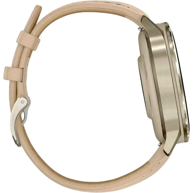 Смарт-годинник Garmin Venu 4 41mm Lunar Gold with Bone Light Sand Leather Band (010-03013-03)