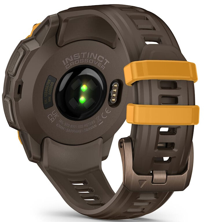 Смарт-часы Garmin Instinct Crossover AMOLED Bronze Sunburst with Brown Yellow Silicone (010-03398-01)