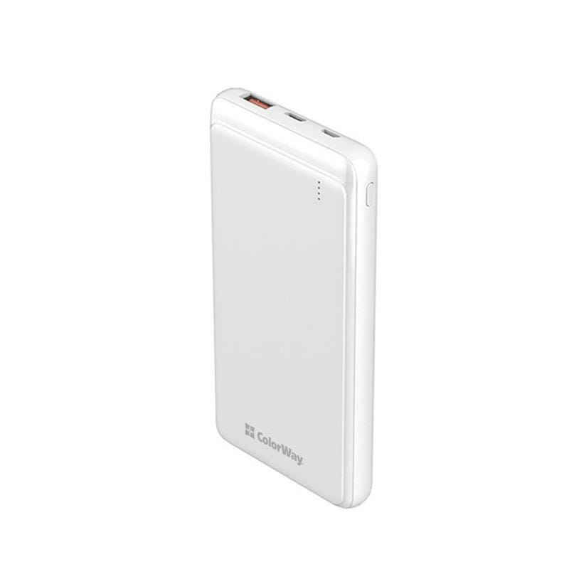 Універсальна мобільна батарея ColorWay Slim PD 10000mAh White (CW-PB100LPG3WT-PD)