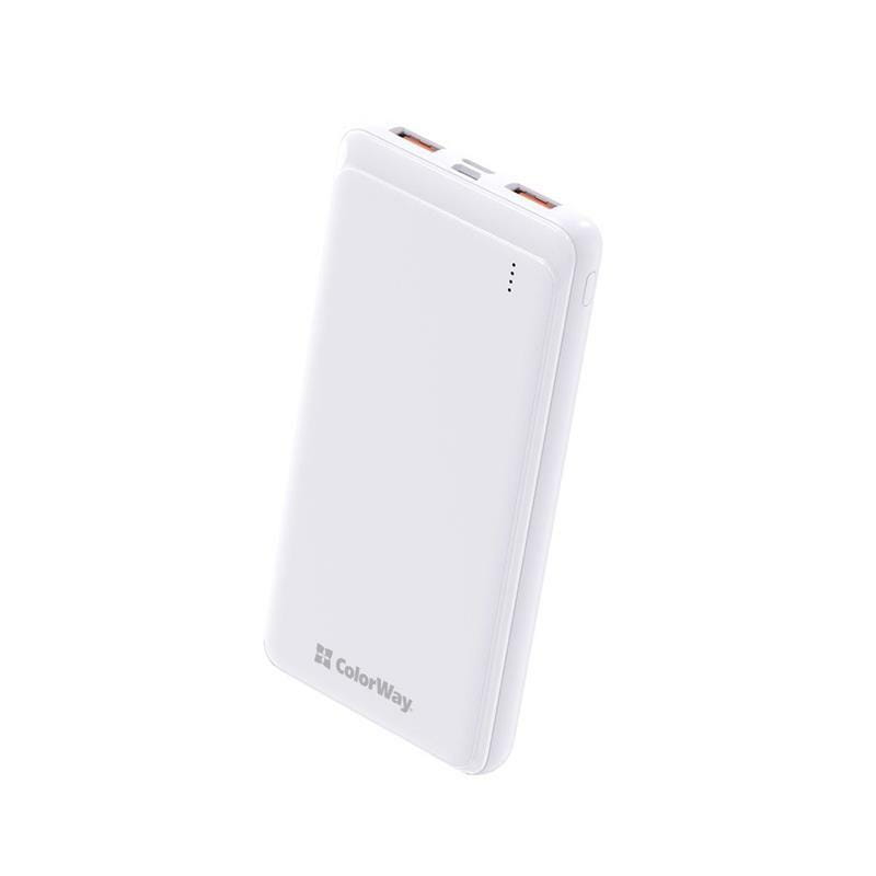 Универсальная мобильная батарея ColorWay Slim 10000mAh White (CW-PB100LPF2WT)