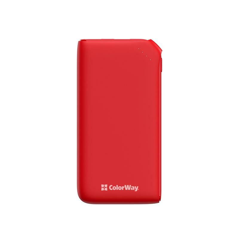 Універсальна мобільна батарея ColorWay Soft Touch 10000mAh Red (CW-PB100LPE3RD-PD)