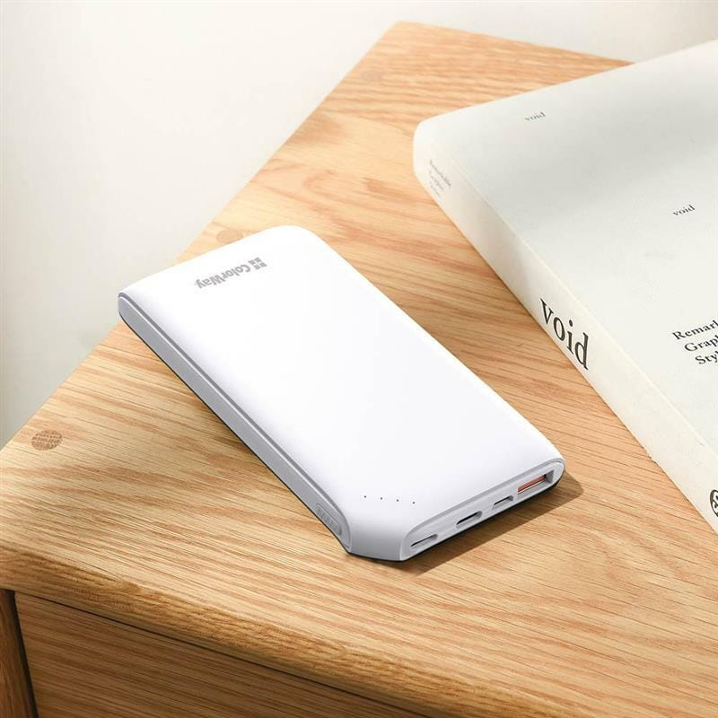 Универсальная мобильная батарея ColorWay Soft Touch 10000mAh White (CW-PB100LPE3WT-PD)