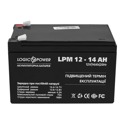 Фото - Батарея для ИБП Logicpower Акумуляторна батарея  LPM 12V 14AH  AGM LP4161 (LPM 12 - 14 AH)