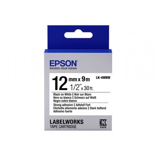 Лента Epson LK4WBW Strong Adhesive Black/White 12mm/9m (C53S654016)