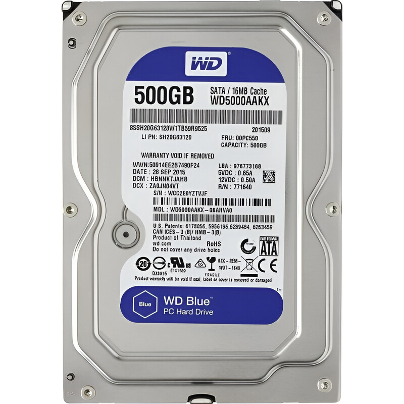 Накопичувач HDD SATA  500GB WD Blue 7200rpm 16MB (WD5000AAKX)